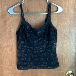 Cute Black Sheer Tank Top